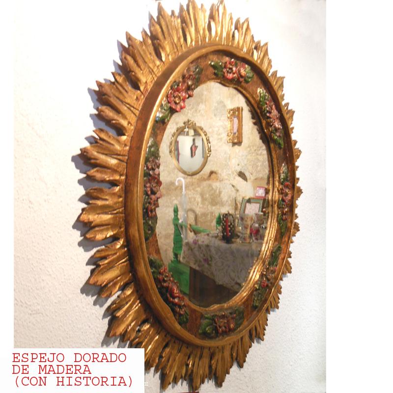 ESPEJO DORADO DE MADERA CON HISTORIA