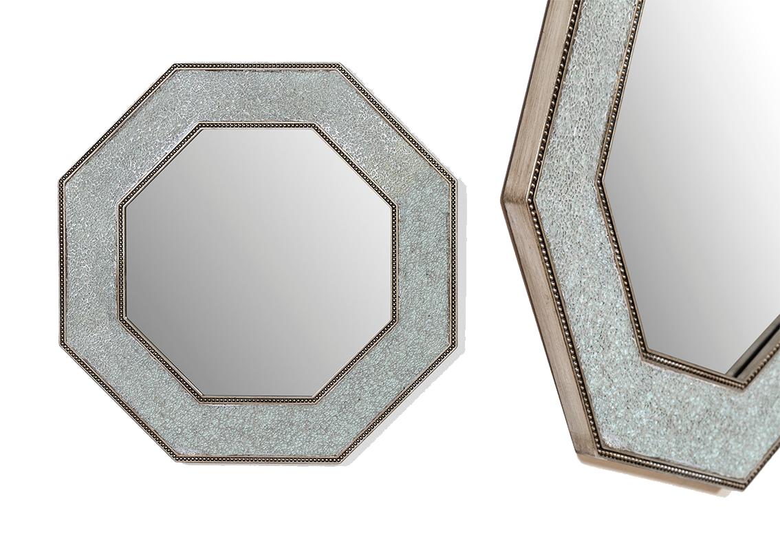 espejo geometrico plata