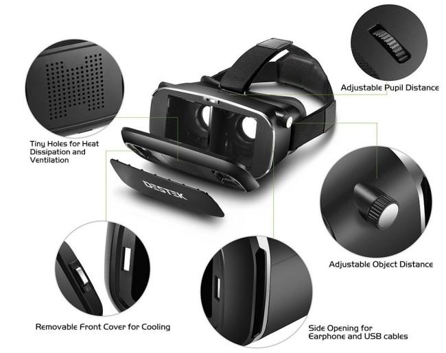 Anteojos de realidad Virtual DESTEK V2 Bluetooth