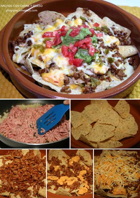 nachos con carne y queso receta casera