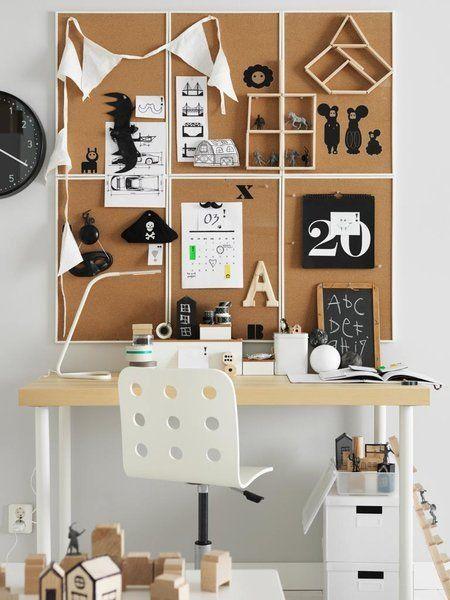 tablero de corcho estilo nórdico