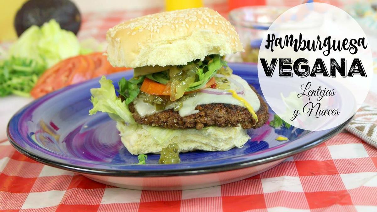Hamburguesa vegana de lentejas saludable