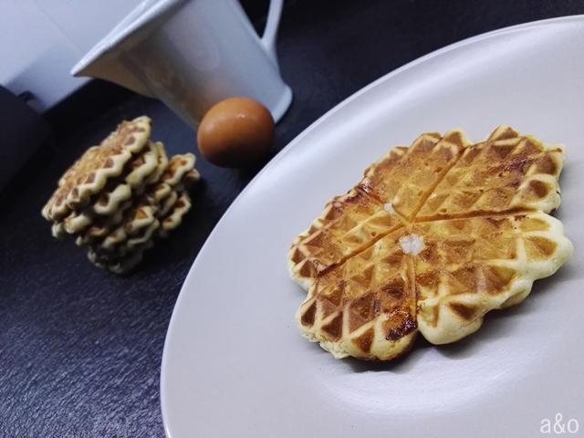 Gofre con el azúcar perlado.