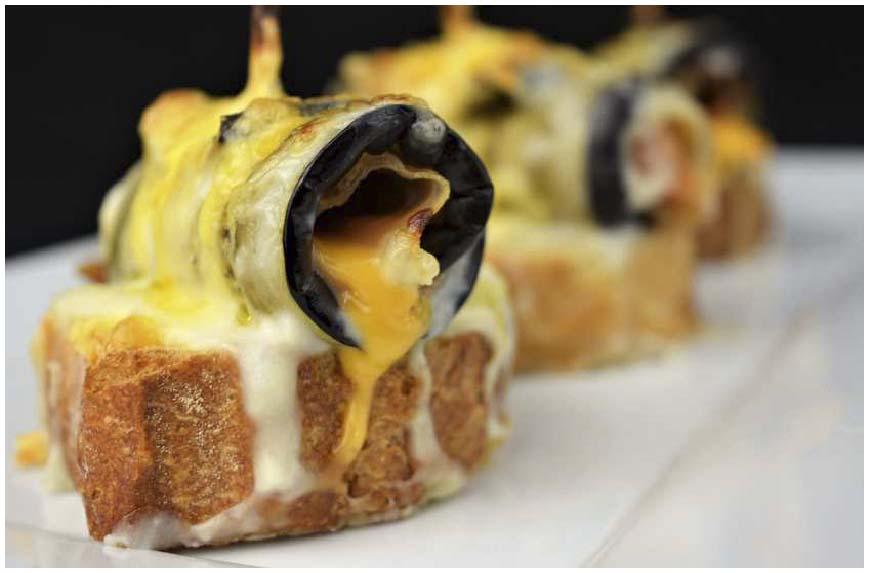 Rollitos salados para aperitivos