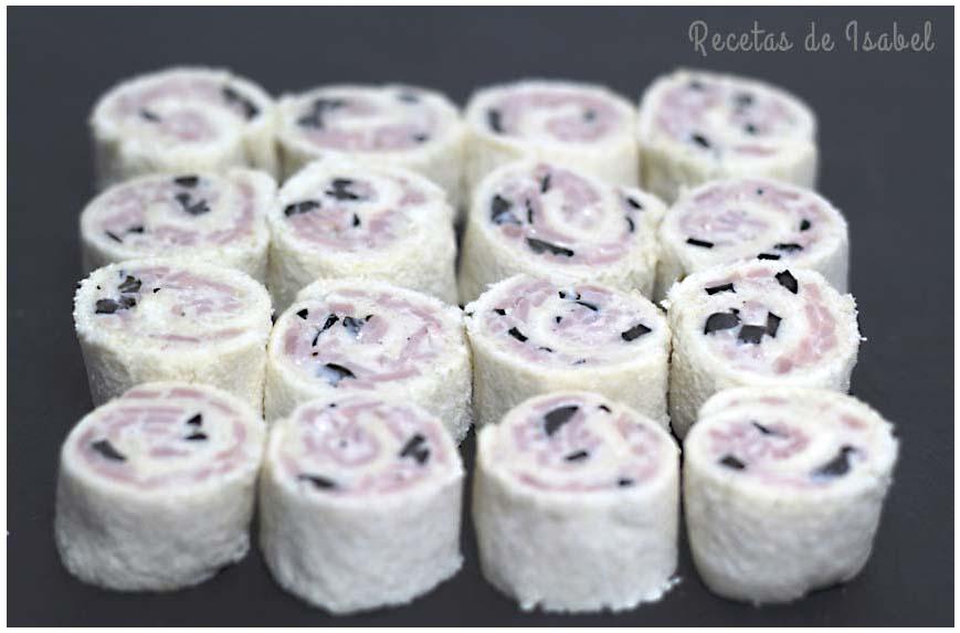 Rollitos salados para aperitivos