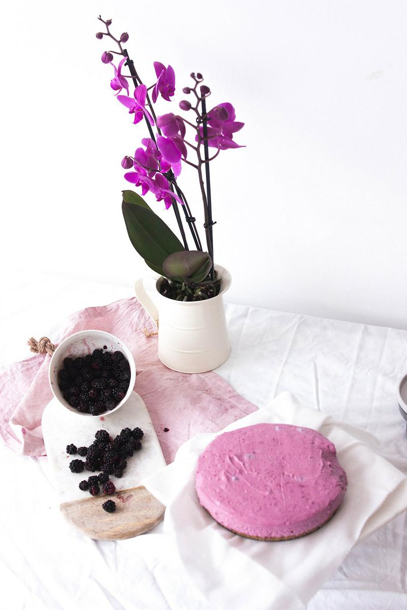 Cheesecake mora sin horno