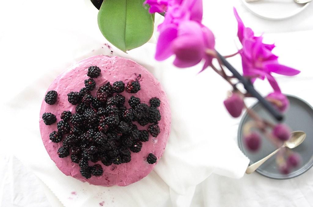 Cheesecake de mora sin horno