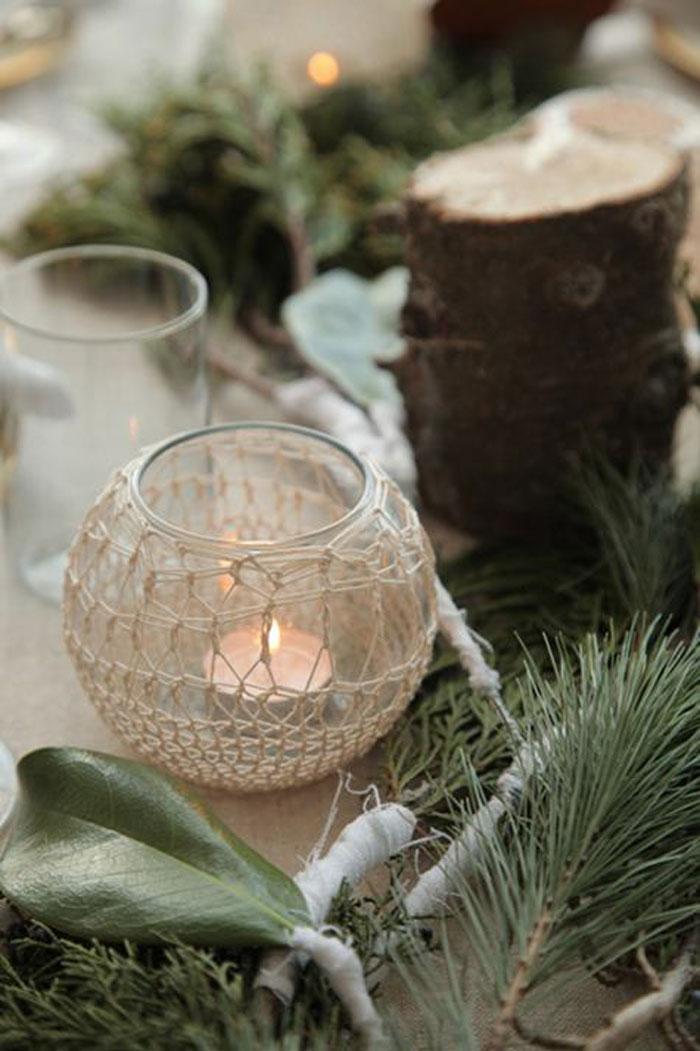 Velas de macramé. Ideas para tu boda Bohochic.