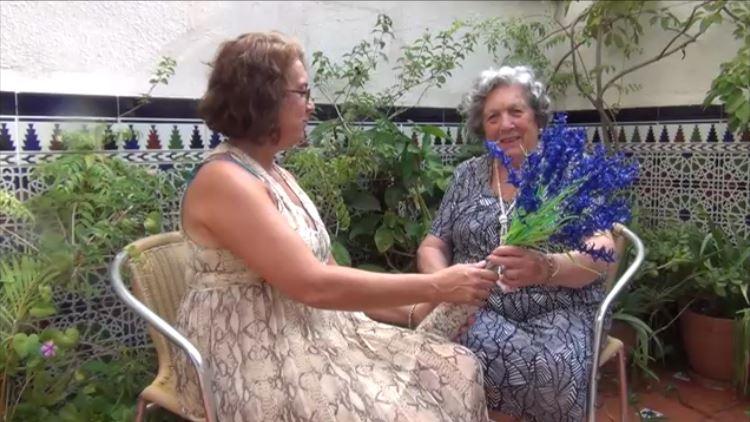 Flores de lavanda realizadas reciclando botellas de plástico.