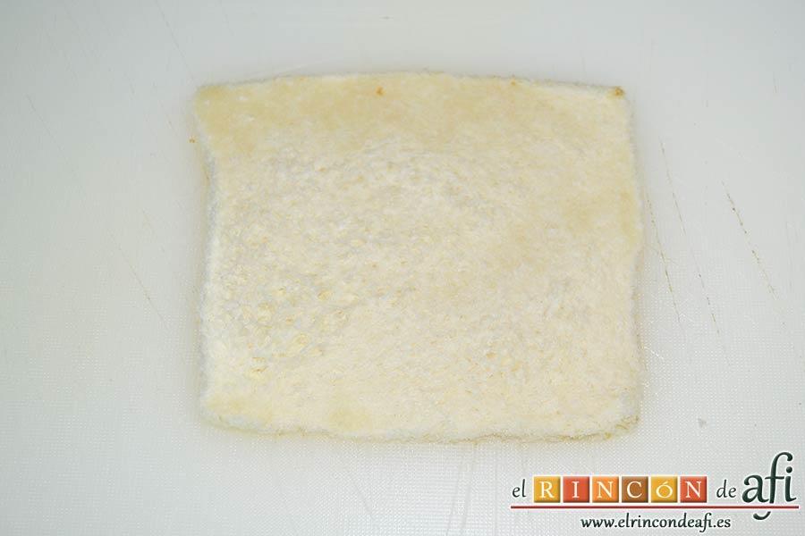 Enrolladitos de paté Mano de Hierro y pan de molde, preparamos el pan de molde