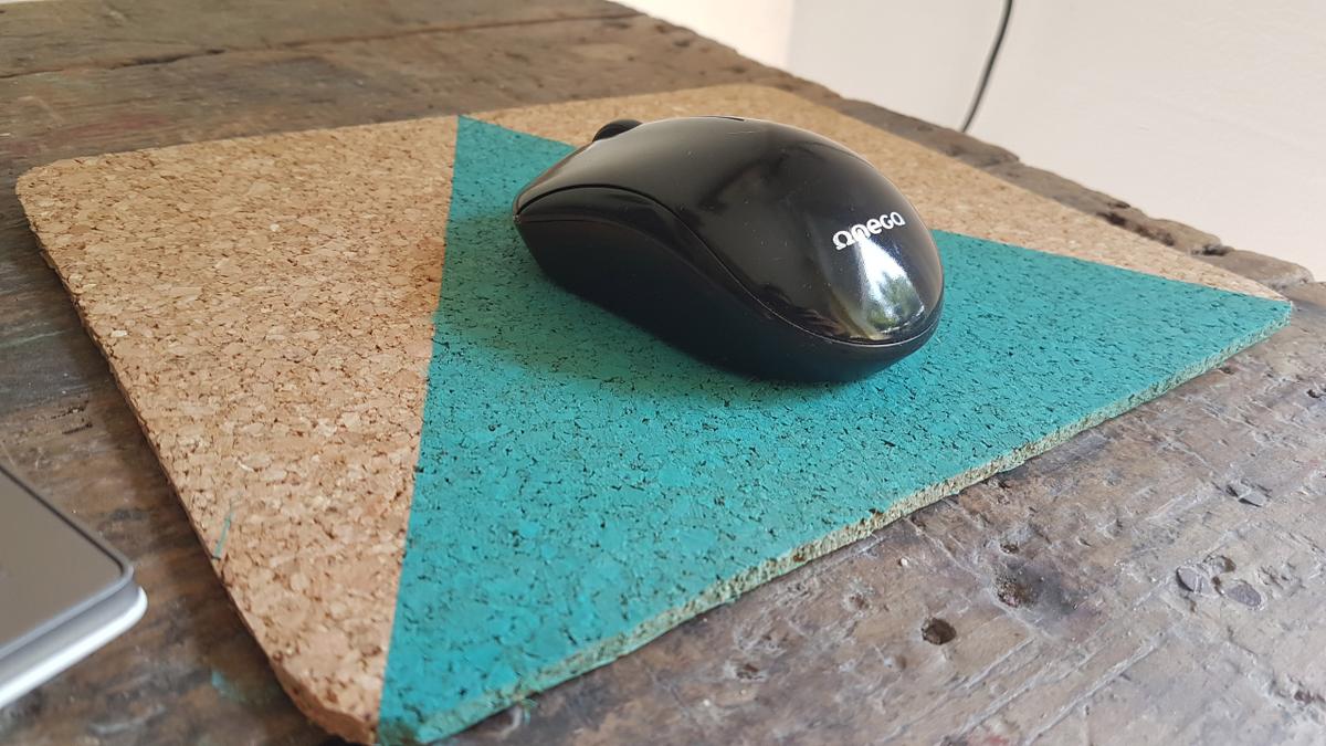 DIY Alfombrilla de raton de corcho - Detalle de la alfombra de ratón