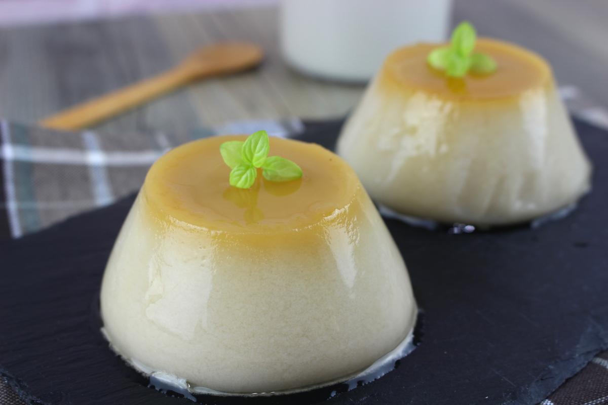 Panacota de horchata con caramelo sin lácteos