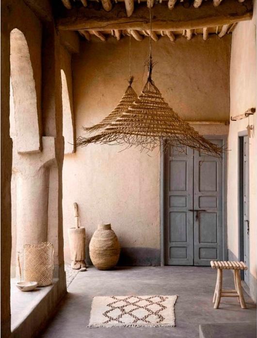 lamparas mimbre y bambú