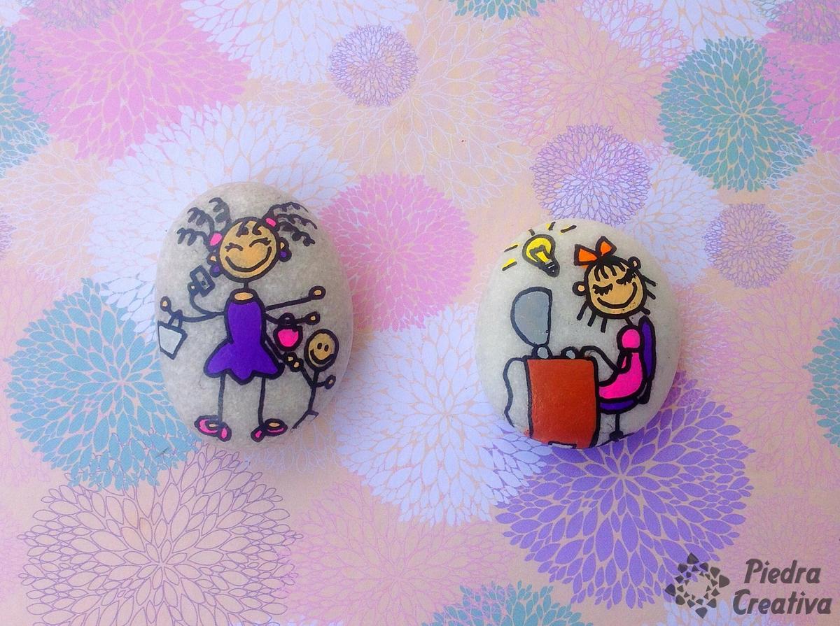 Bloguera y madre en piedras pintadas