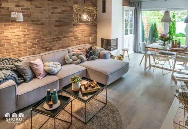 Salon de pared de ladrilo Comodoos Interiores