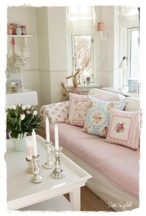 Sala Shabby chic. Imagen referencial Pinterest