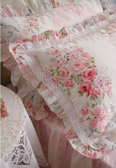 Ropa de cama Shabby chic. Imagen referencial Pinterest