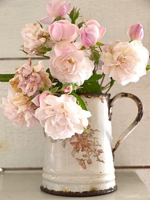 Flores Shabby chic. Imagen referencial Pinterest