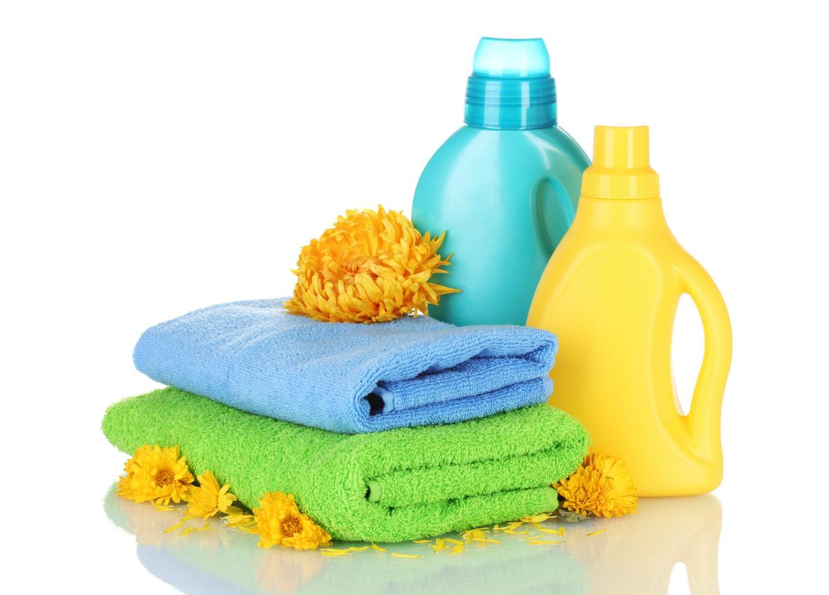 11911740 - towel and cleaning isolated on white