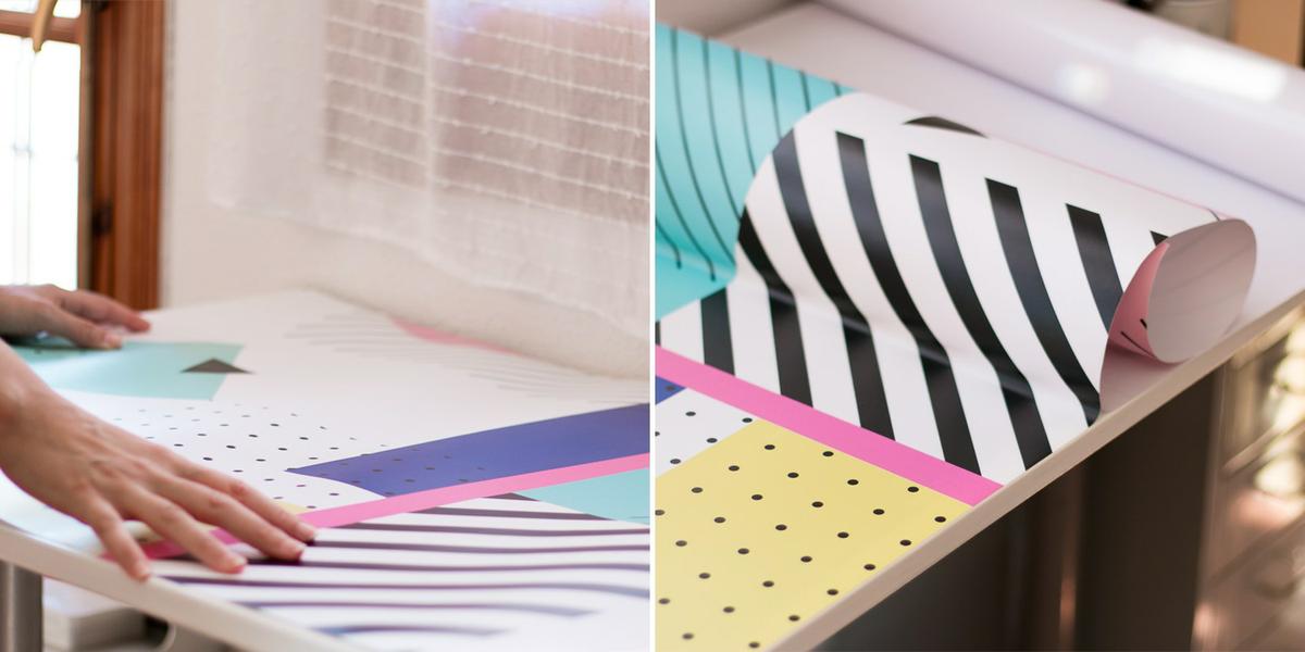 Colocando vinilo Pixers, visto en "I am a Mess Blog"