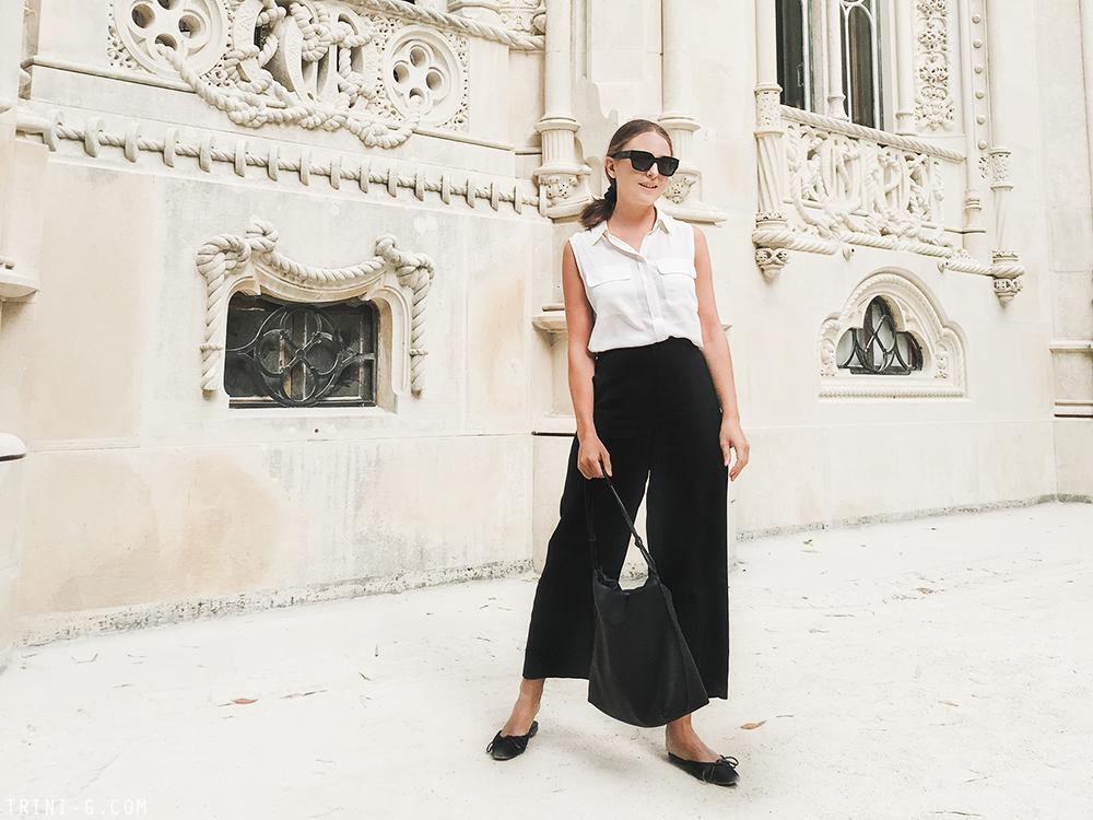 Trini | Equipment sleeveless shirt Theyskens Theory pants 