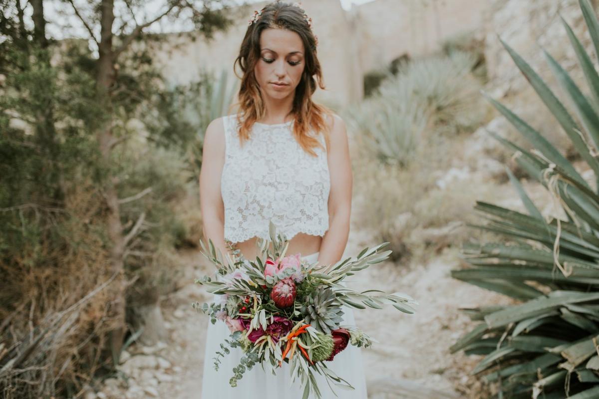 Ramo de novia salvaje. Inspiración para novias diferentes. Wedding Planner en Alicante y Murcia, Miadreamer.