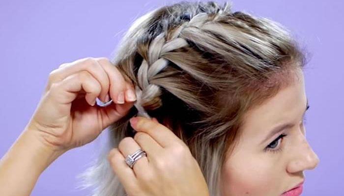 trenza en pelo corto