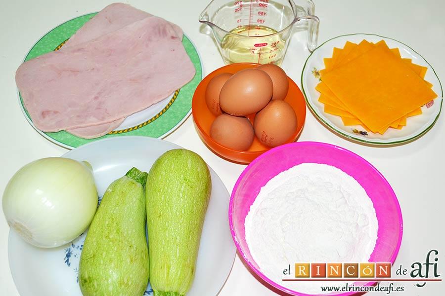 Pastel de calabacín, preparar los ingredientes