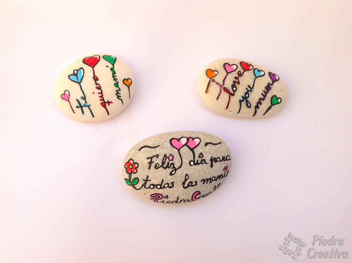 DIY de piedras con frases en el día de la madre 