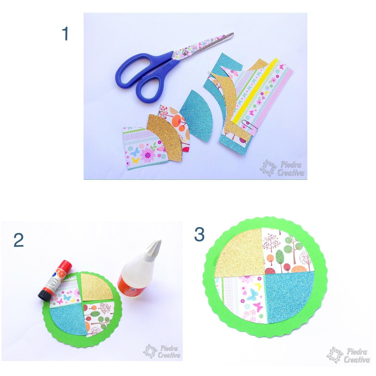 Paso a paso para realizar cartulina para juego 4 estaciones