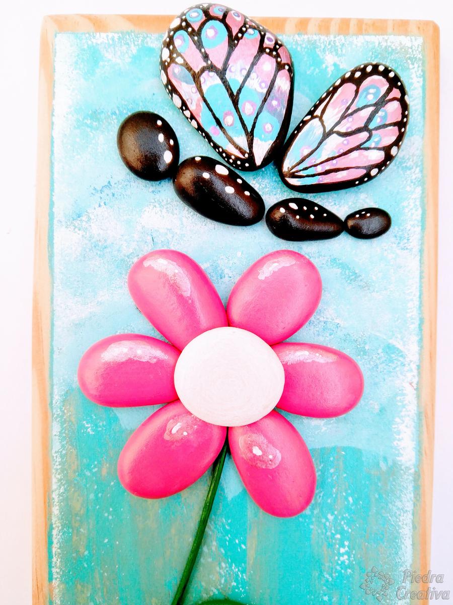 Cómo pintar piedras flores y mariposas