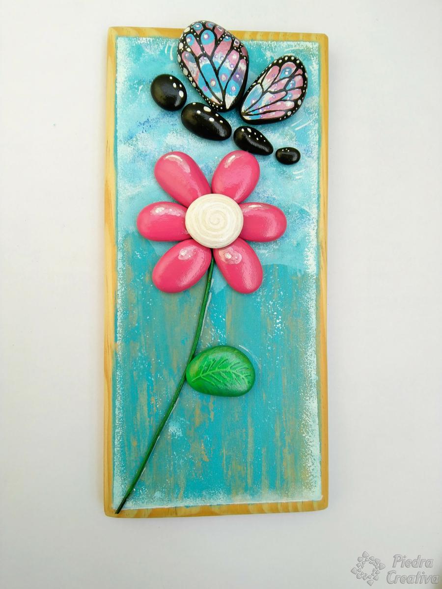 Como pintar flores con piedras