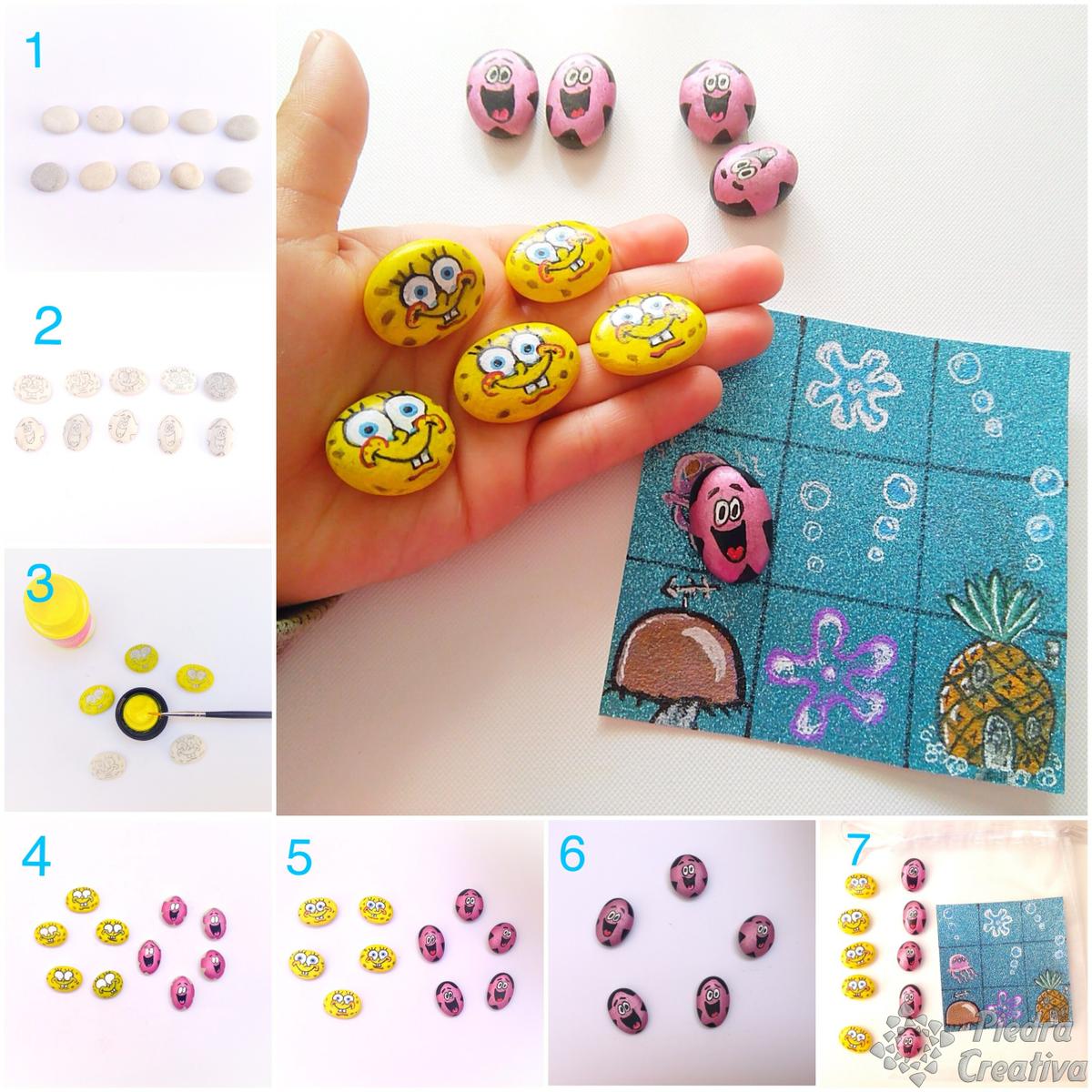 Como hacer juego tres en raya con piedras pintadas