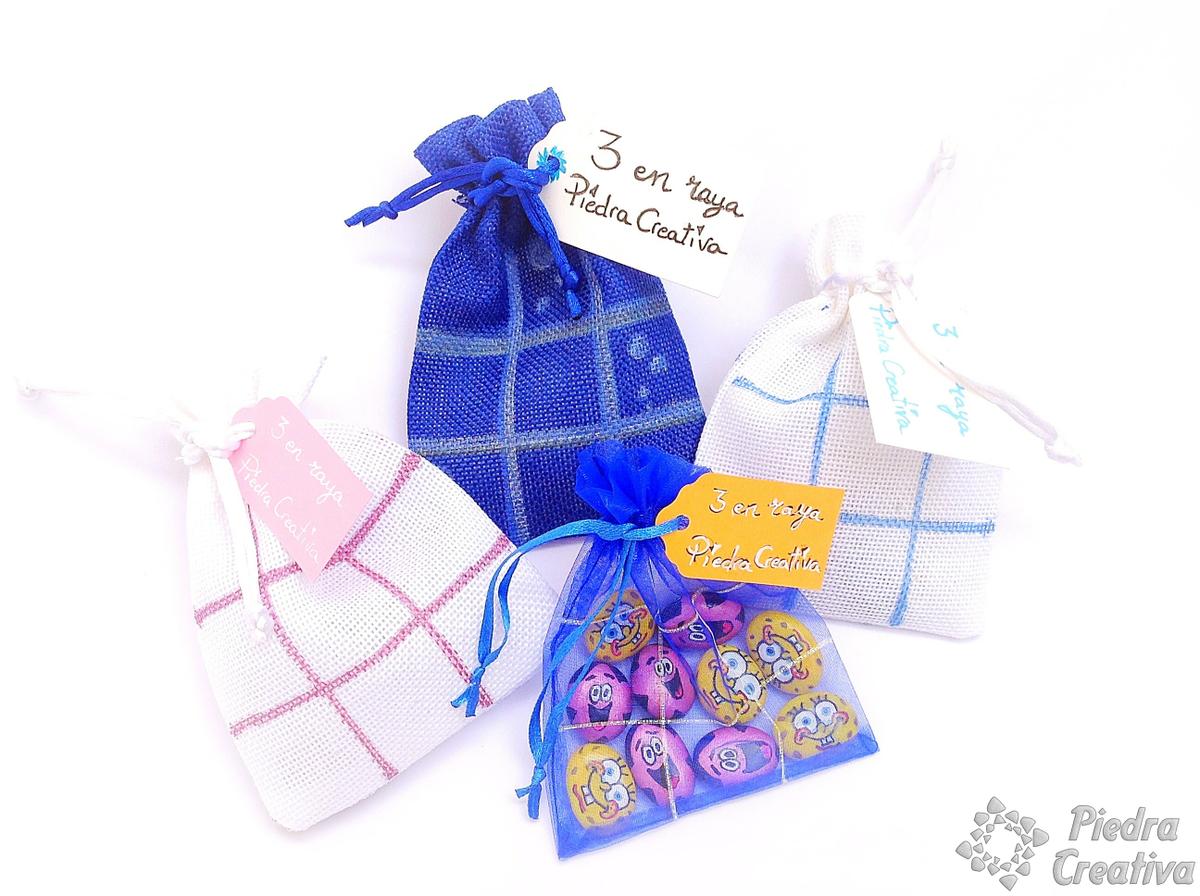 Saquitos de tres en raya 