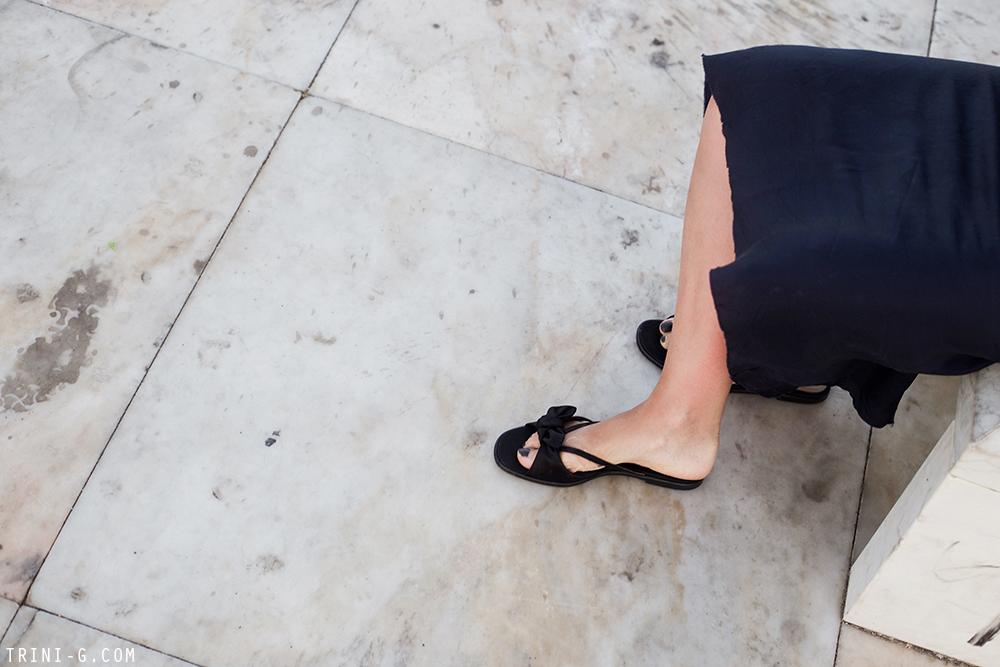 Trini | Organic by John Patrick slip dress The Row sandals