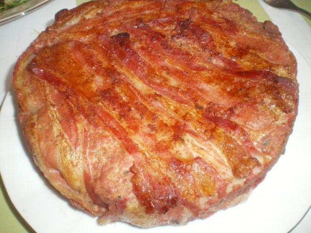 pastel de carne picada de ternera y bacon