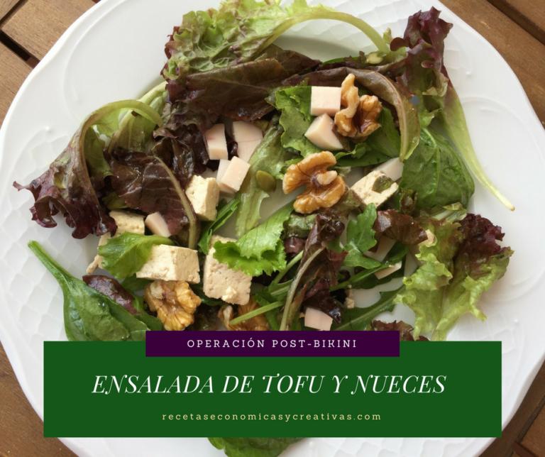 ensalada de tofu y nueces