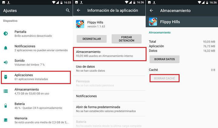 tutorial sobre como borrar los datos de la caché o memoria cache de Android y sus apps