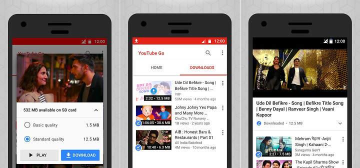 descargar videos de YouTube desde el movil o tablet con YouTube GO para Android