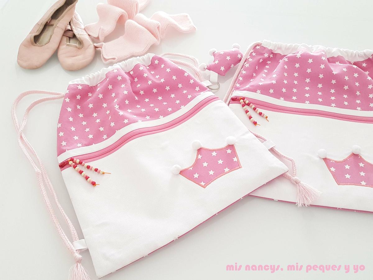 mis nancys, mis peques y yo, mochila pandilleando para ballet, detalle mochilas con cordon