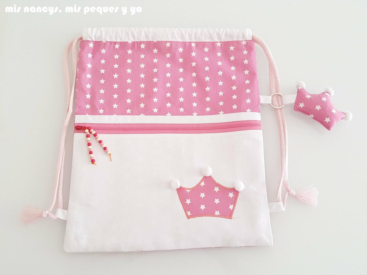 mis nancys, mis peques y yo, mochila pandilleando para ballet, versión mochila con aplique de corona
