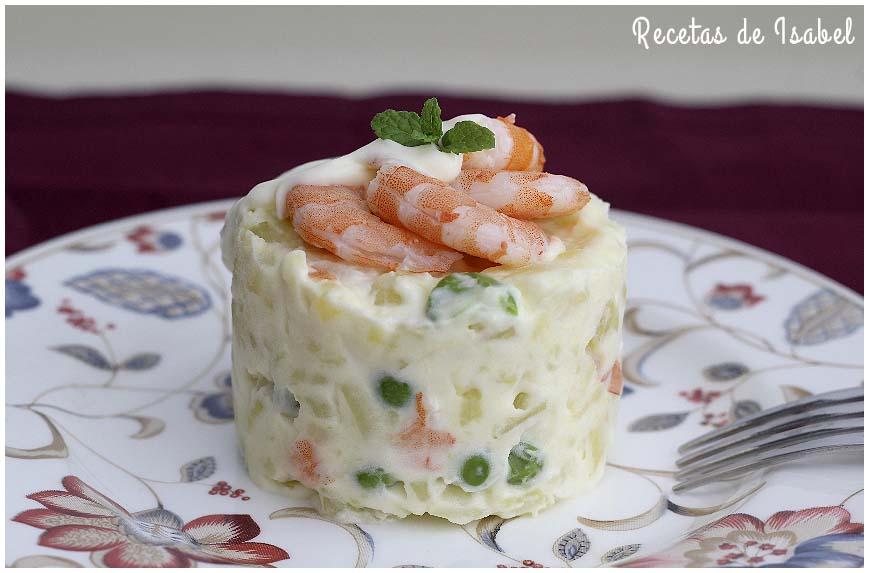 Ensaladilla de langostinos receta