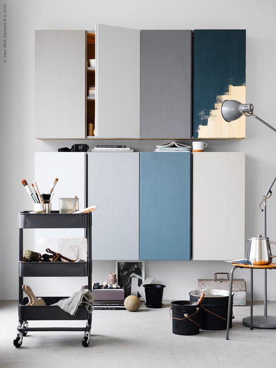 blue painting to hack ikea ivar furniture