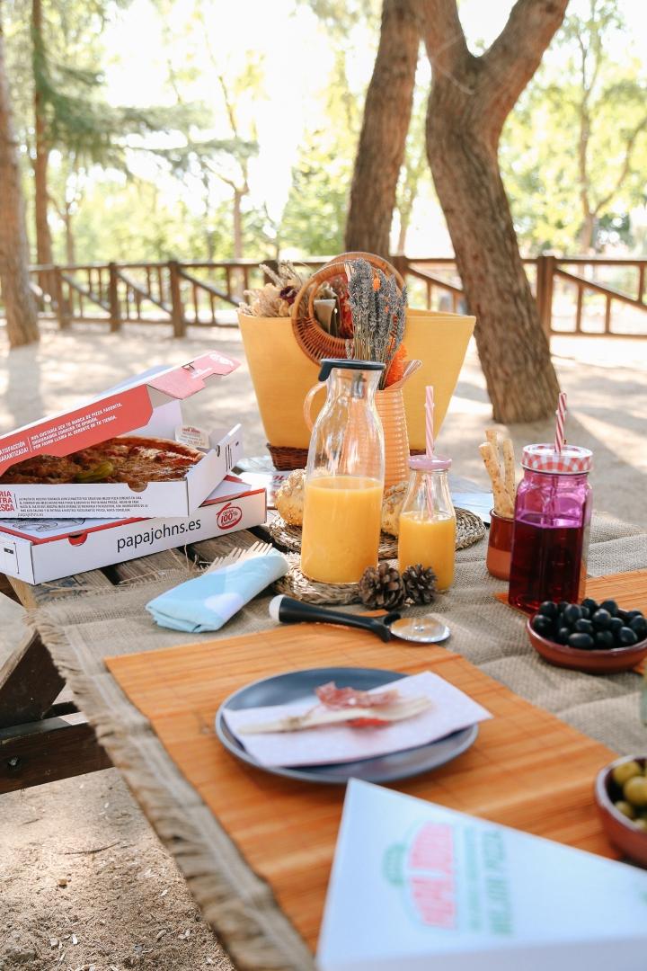 Decoración de mesa de Picnic para otoño