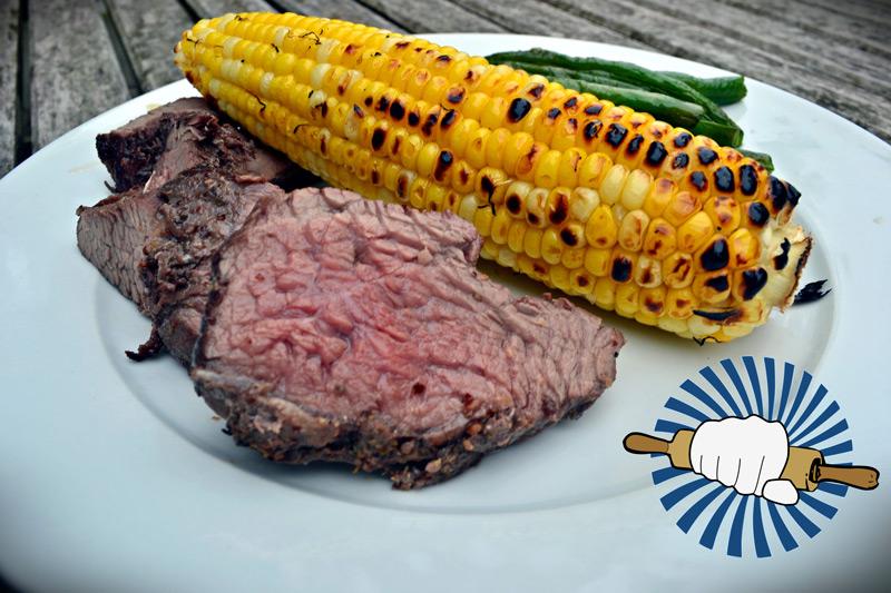 Receta chuletón con maíz