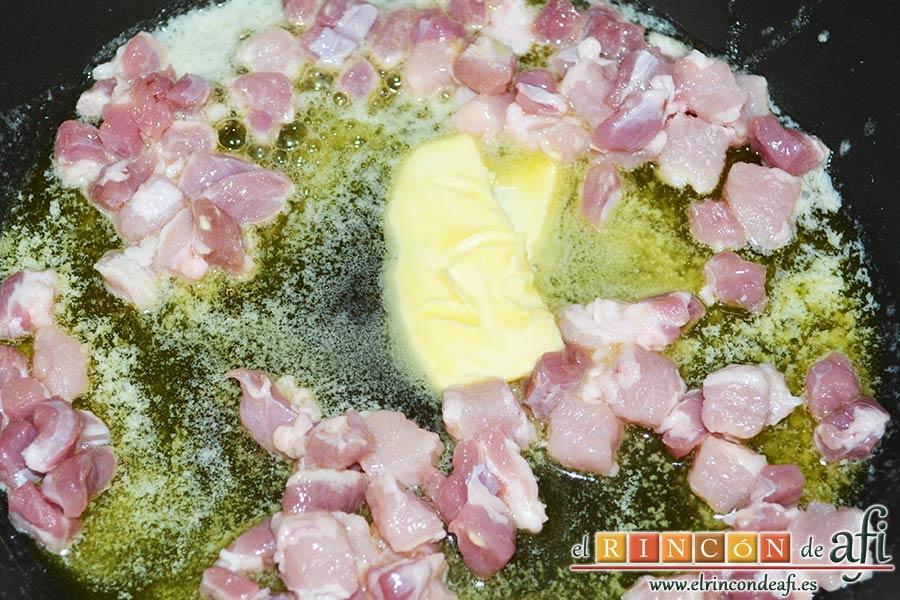 Casoncelli alla Bergamasca, añadir la panceta troceada