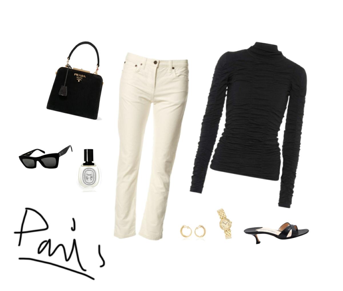 Trini | The Row jeans Prada bag