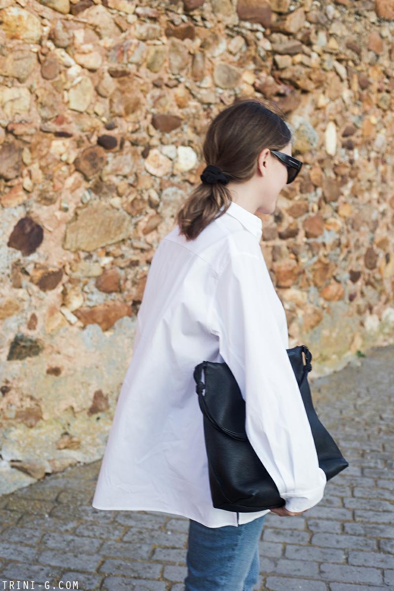 Trini | The Row white shirt Gap jeans