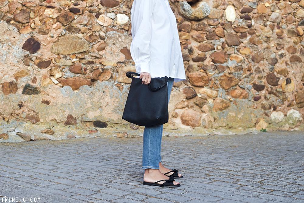 Trini | The Row white shirt Gap jeans