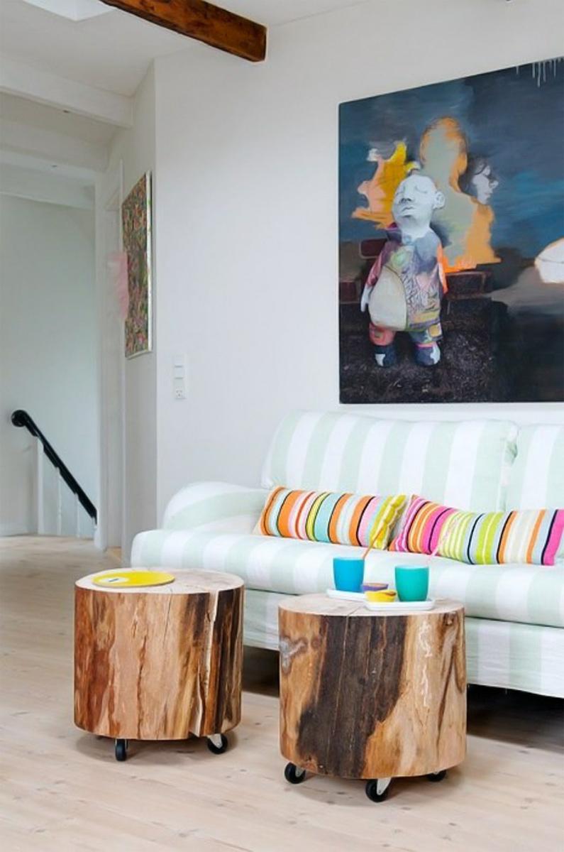 10 ideas con troncos y rodajas de madera, visto en "I am a Mess Blog"